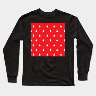 Raindrops in red and white Long Sleeve T-Shirt